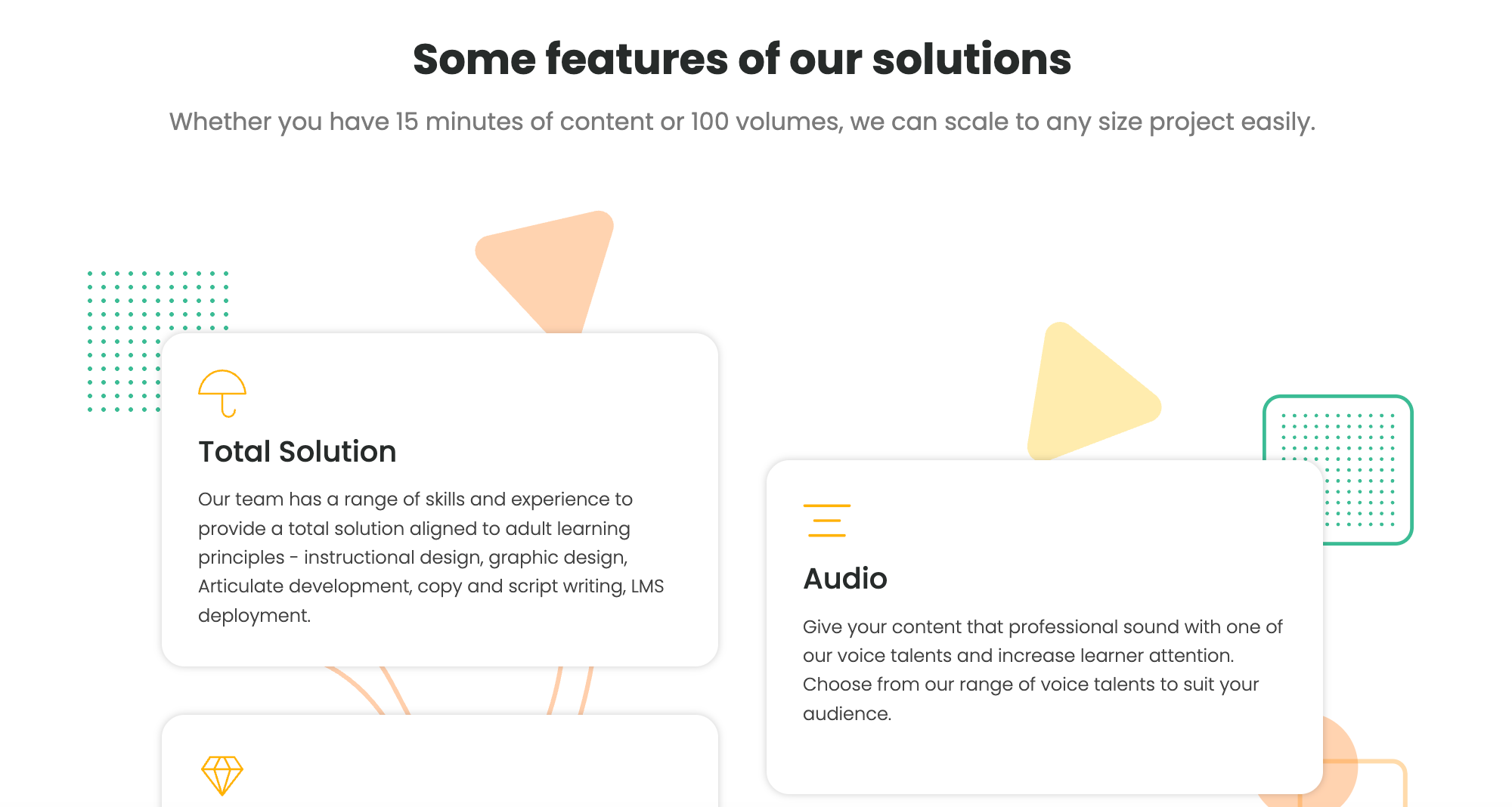 WebL projects listing with cards